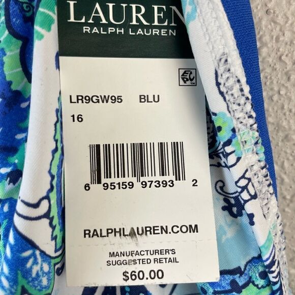 NWT Lauren Ralph Lauren Matching Tankini Top and Bottoms Sizes 16 - Picture 8 of 8
